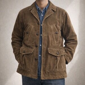Abercrombie & Fitch Corduroy Trucker Jacket – Small Brown Button Front